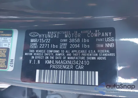 2022 Hyundai Elantra Sel from USA, damaged, VIN KMHLN4AGXNU342410